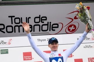 Matteo Jorgenson, ici en 2023 à Thyon 2000, a remporté Paris-Nice KEYSTONE/JEAN-CHRISTOPHE BOTT